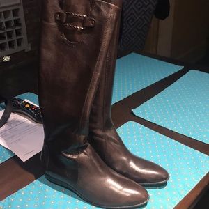 Cole Haan Leather Boots, Brown, size 8.5 B.